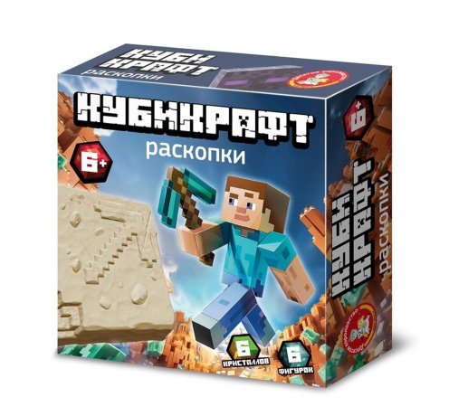 Раскопки Кубикрафт (6 фигурок, 6 кристаллов, набор инструментов)