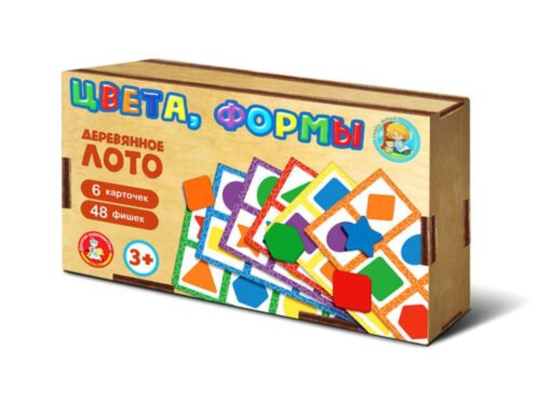 Лото с деревянными фишками Цвета и формы