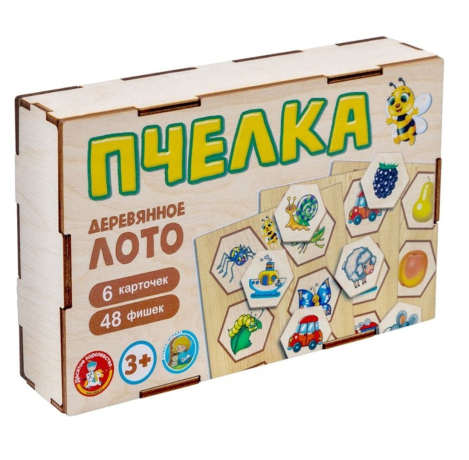 Лото с деревянными фишками Пчелка