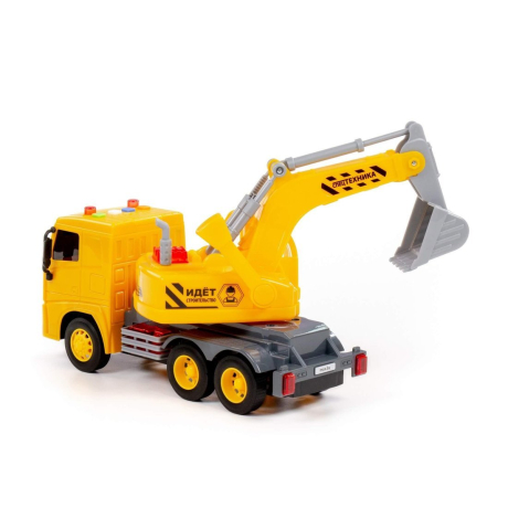 Автомобиль МАЗ, экскаватор инерционный (со светом и звуком)