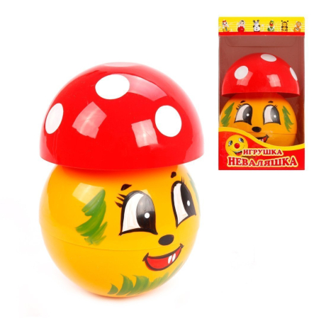 ДЕФЕКТ УПАКОВКИ Игрушка-неваляшка Грибочек, 13 см