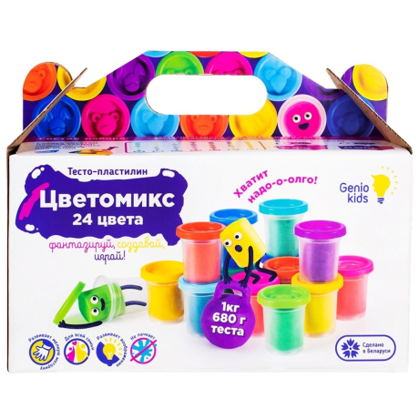 Набор для лепки Тесто-пластилин 24 баночки