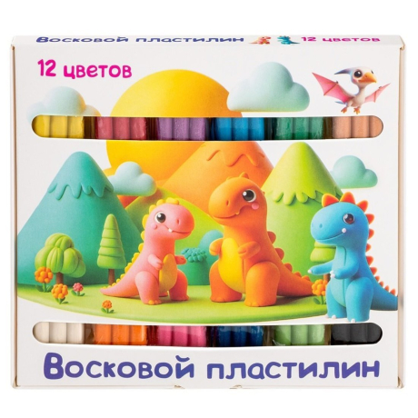 Восковой пластилин 12 цветов