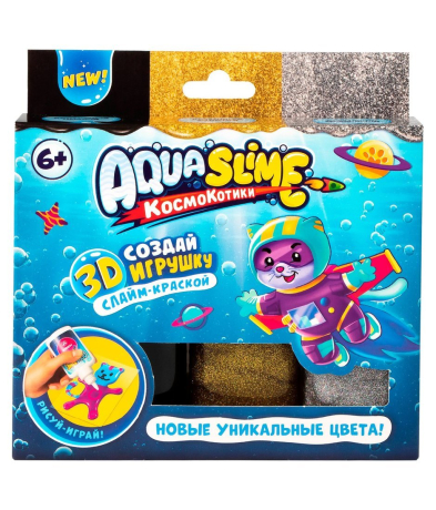 Набор для изготовления 3D фигурок Aqua Slime, золото-серебро