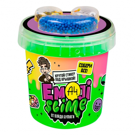 Игрушка для детей ТМ Slime Emoji-slime, зеленый, 110 г. Влад А4