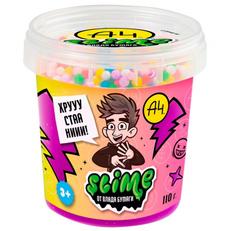 Игрушка для детей ТМ Slime Crunch-slime, фиолетовый, 110 г. Влад А4