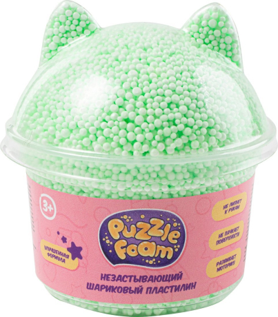 Шариковый пластилин Puzzle Foam с фигурной крышкой, котик