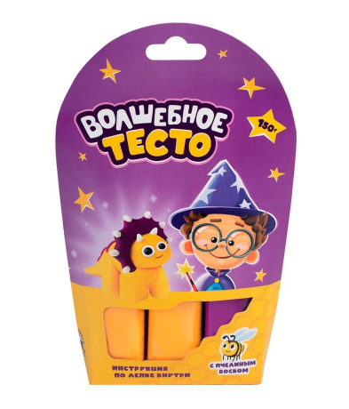 Тесто для лепки Волшебное тесто 150 грамм Динозавр желтый