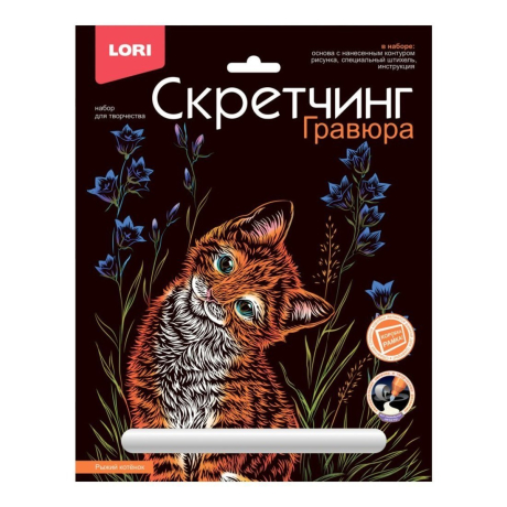 Скретчинг 18 х 24 см Животные классика Рыжий котенок