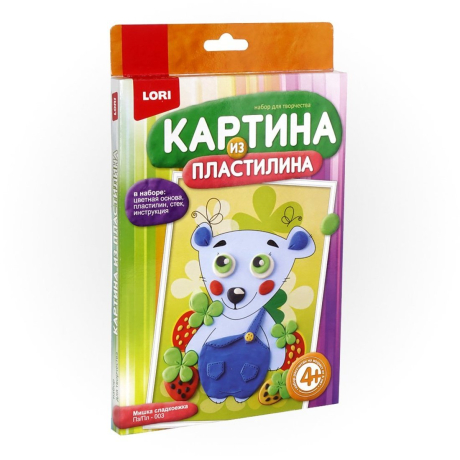 Картина из пластилина Мишка сладкоежка