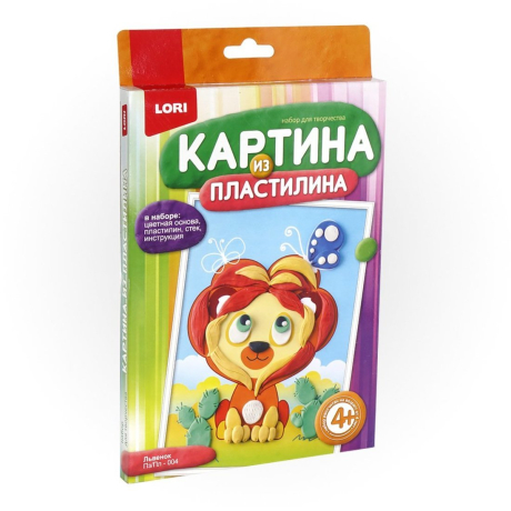 Картина из пластилина Львенок
