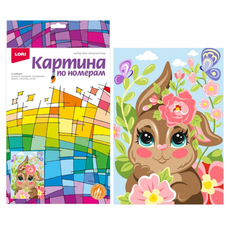 Картина по номерам для малышей Весенний зайчик