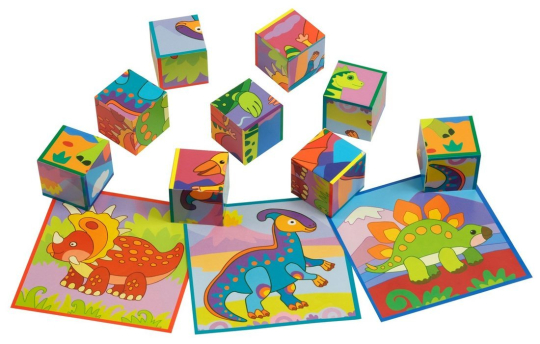 Умные кубики Весёлые динозаврики. 9 шт