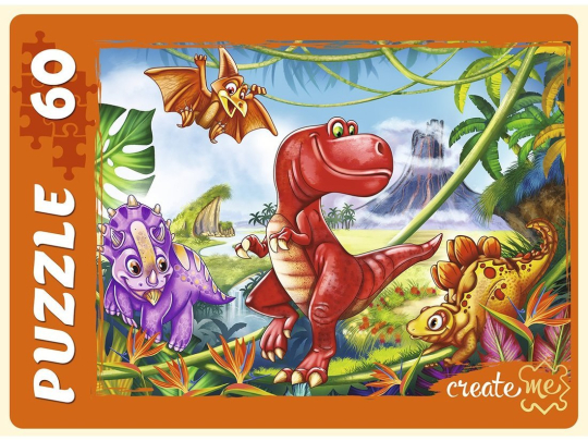 Пазлы 60 Мир динозавров