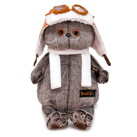 Басик в шлеме и шарфе 22 см