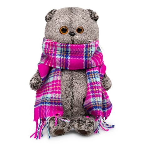 Басик в ярко-розовом шарфе 22 см