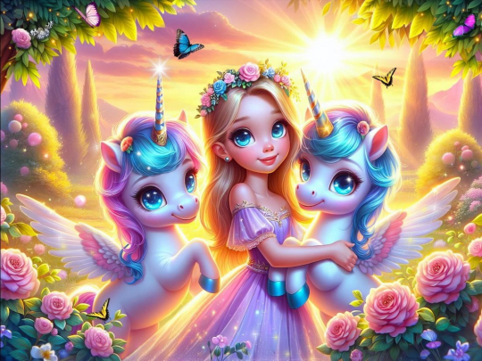 Пазлы 160 Принцесса с единорогами