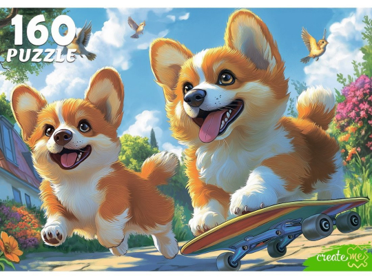 Пазлы 160 Веселые щенки корги