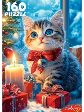 Пазлы 160 Рождественский котенок