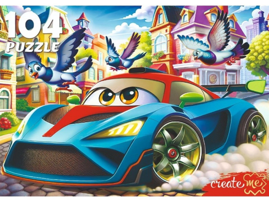 Пазл 104 Крутая синяя машинка