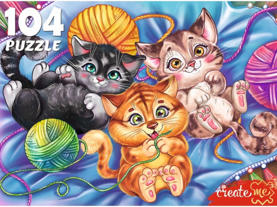 Пазлы 104 Забавные котики