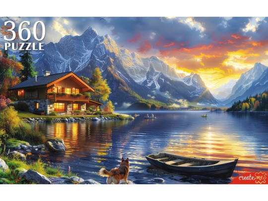 Пазлы 360 Вечернее озеро на закате