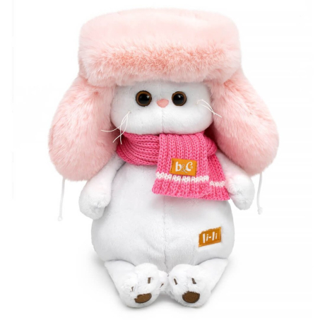 Кошечка Ли-Ли в меховой шапке и шарфе 24 см