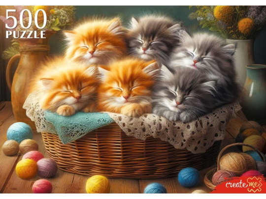 Пазлы 500 Спящие котята