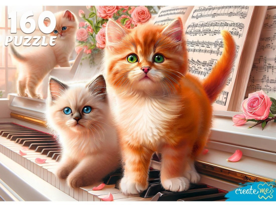 Пазлы 160 Котята на рояле