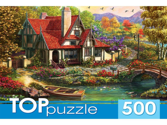 Пазлы 500 Домик у пруда
