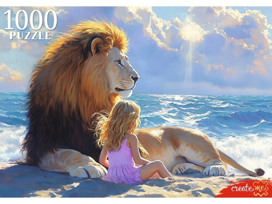 Пазлы 1000 Девочка и лев