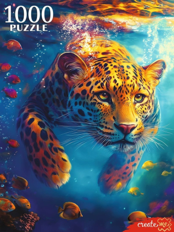 Пазлы 1000 Леопард под водой