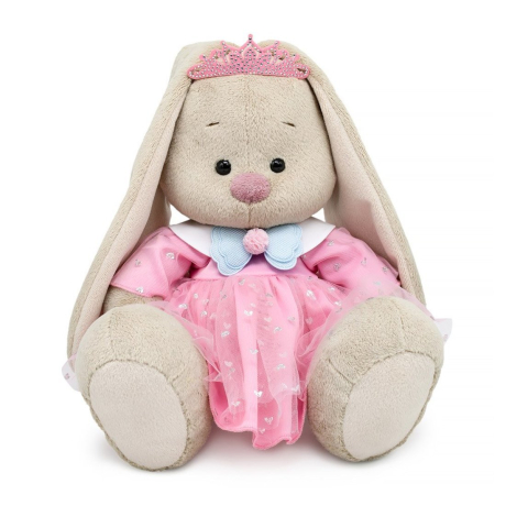 Зайка Ми в платье и розовой диадеме 18 см