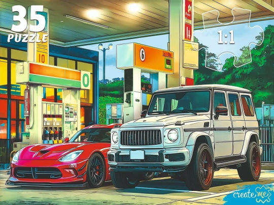 Пазлы MAXI 35 Автомобили на заправке