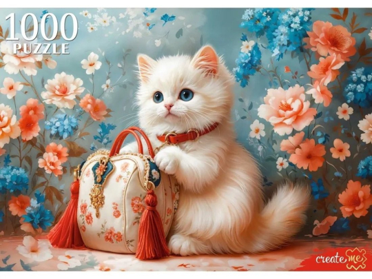 Пазлы 1000 Кошка с сумочкой
