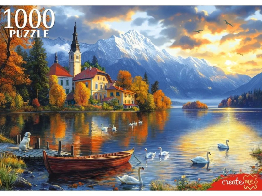 Пазлы 1000 Закат на озере Блед