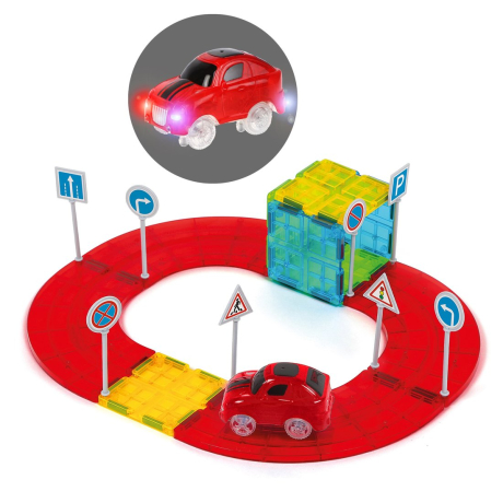 Магнитный конструктор-трек, 19 деталей