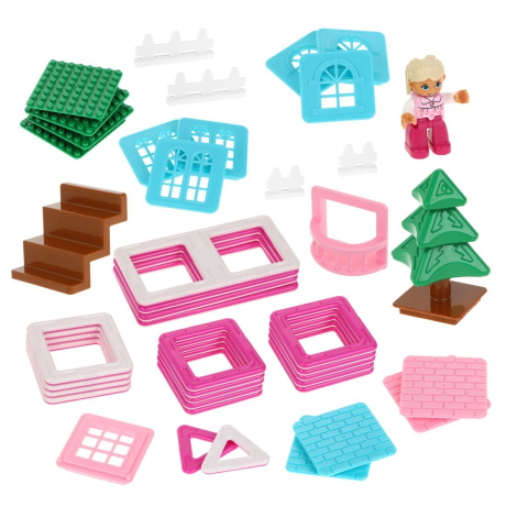 Магнитный конструктор "Домик в лесу", 42 детали, для девочек