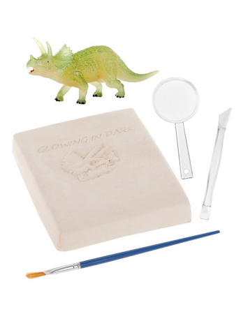 Набор раскопок "Трицератопс", с игрушкой, светится в темноте