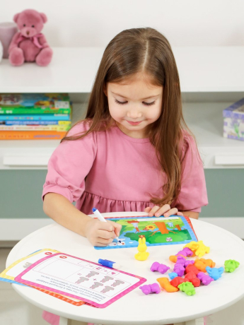 Дидактическая игра "Учимся считать!", 60 фигурок, карточки с заданиями