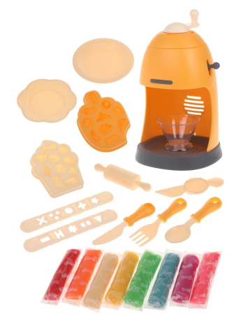 Набор для лепки "Машинка для мороженого", тесто 8 цветов, 225 г, машинка для мороженого, 2 насадки, 10 аксессуаров