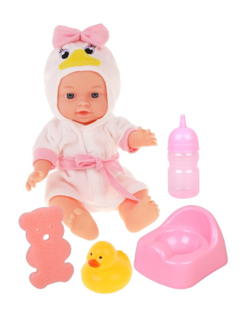Пупс "Пошли купаться" утенок, 30 см, рюкзак