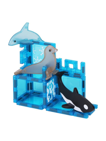 Магнитный конструктор "Морские животные", 15 деталей