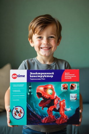 Электронный конструктор динозавр "Тираннозавр Рекс", 31 деталь