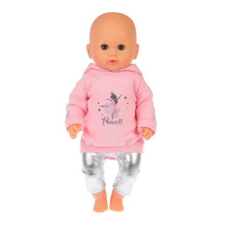 Одежда для кукол 43см, толстовка и леггинсы "Принцесса"