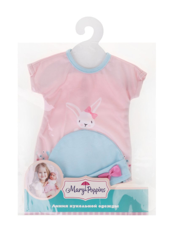 Одежда для кукол 38-43см, песочник и шапочка "Зайка"