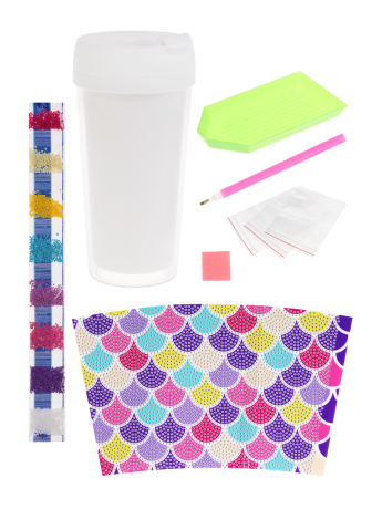 Набор для творчества. Стакан для воды "Русалка" с алмазной мозаикой.