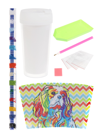 Набор для творчества. Стакан для воды "Щенок"с алмазной мозаикой.