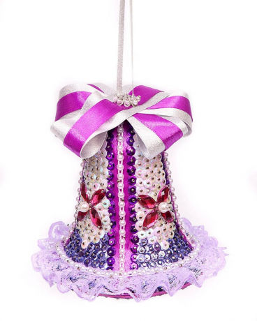 Набор для творчества Колокольчик новогодний из пайеток фиолетовый