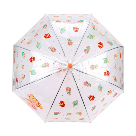 Зонт детский Лакомка прозрачный, 45 см, полуавтомат